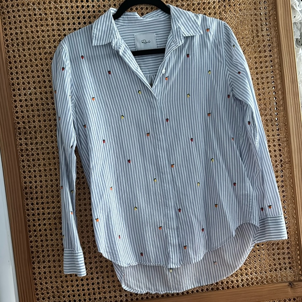 Rails button down with fruit embroidery
